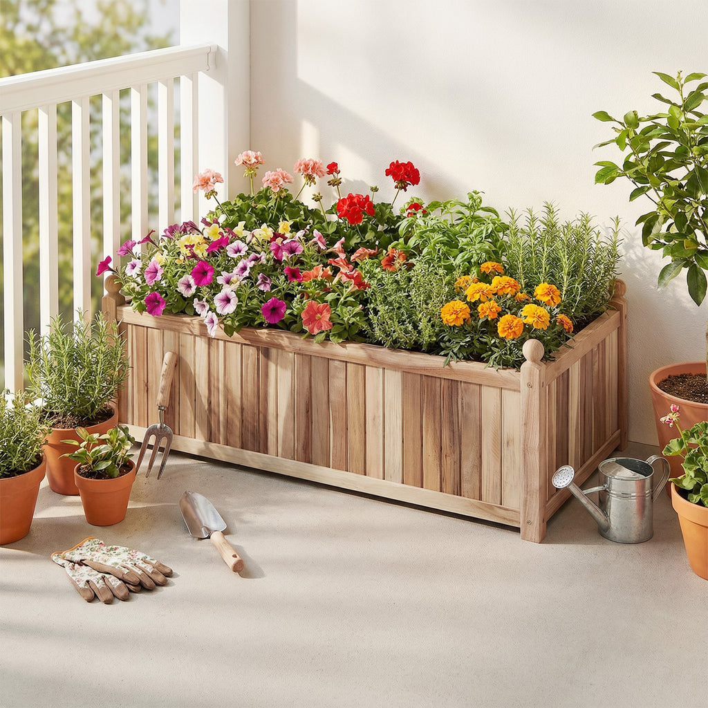 Wooden Raised Garden Bed Planter Box 44 x 23 x 16 Inch