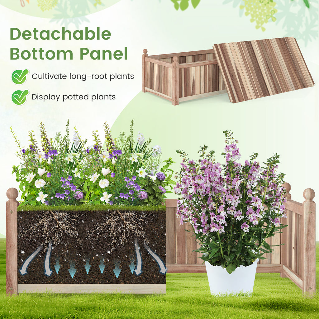 Wooden Raised Garden Bed Planter Box 44 x 23 x 16 Inch