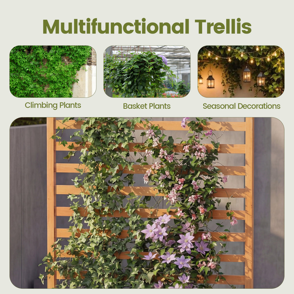 Elevated Garden Planter Box 36x14x59" with Trellis - Orange