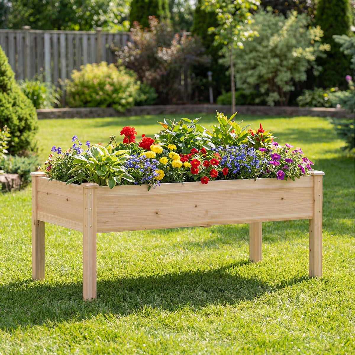 Wooden Raised Garden Bed with Legs 48" x 25" x 19"