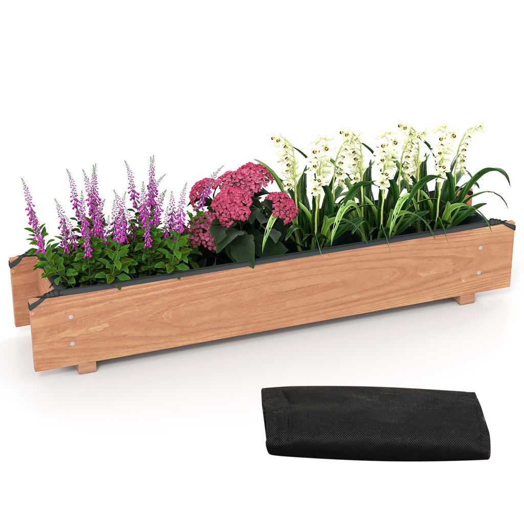 Wooden Raised Garden Bed with Drainage Holes for Vegetable Flower
