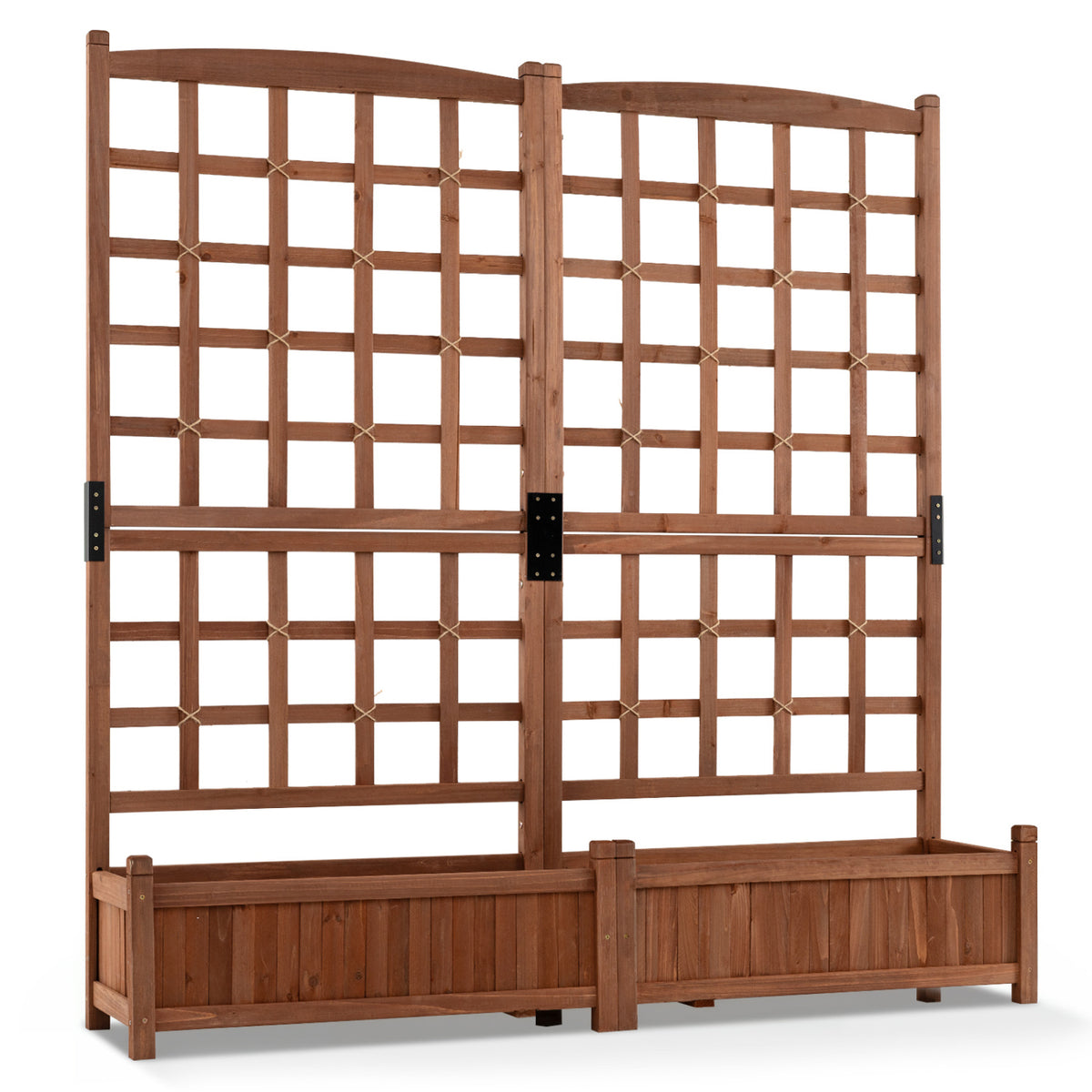 Wood Planter Box with Trellis Weather-resistant Outdoor