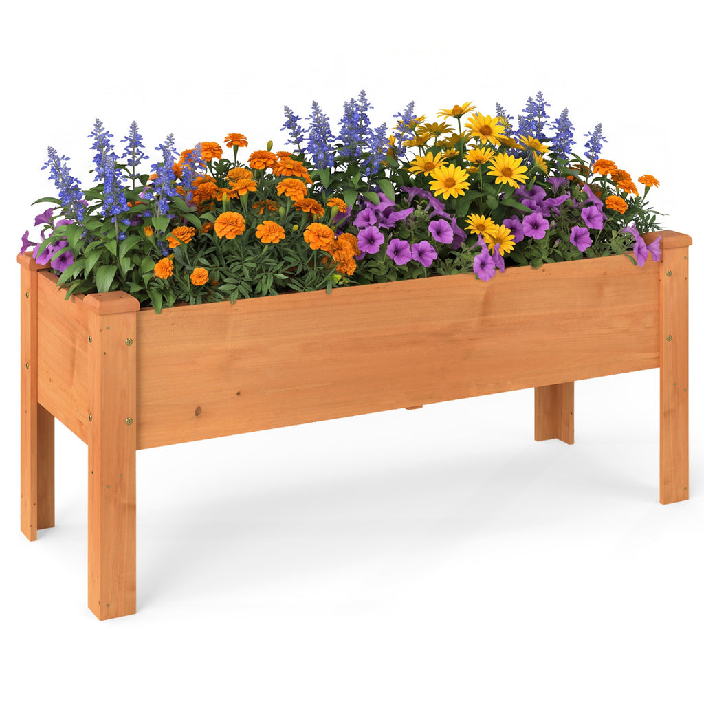 Elevated Garden Planter Box with Drainage - 47" x 18" x 20", Orange