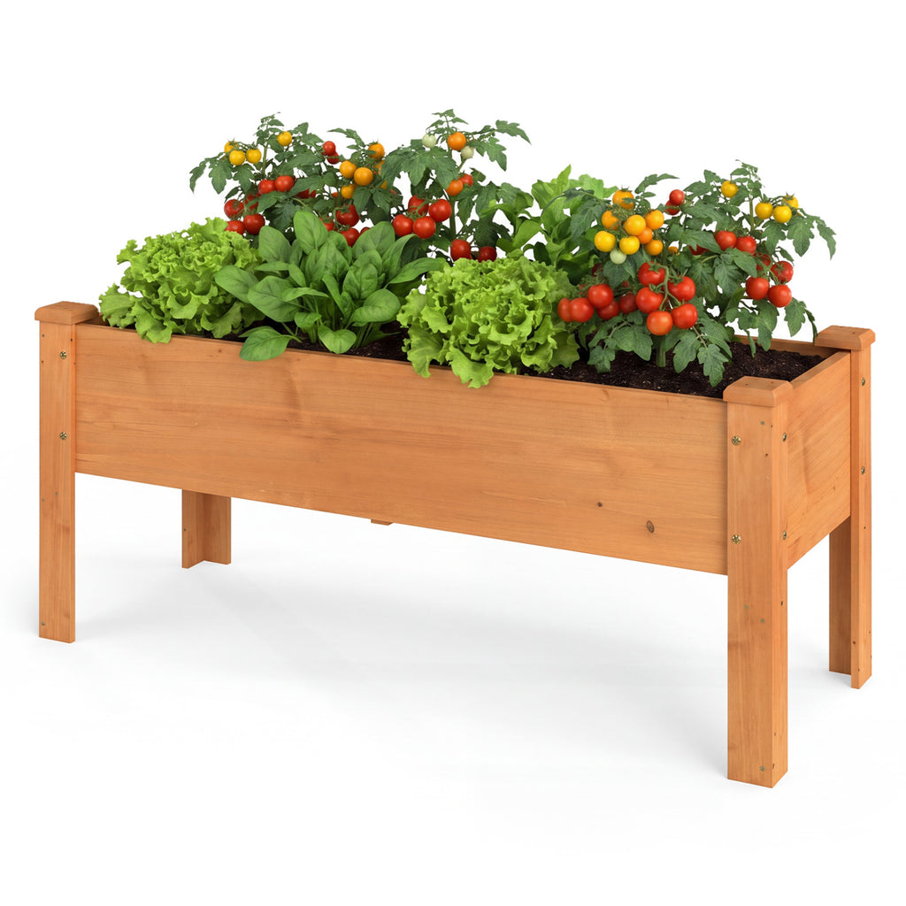 Elevated Garden Planter Box with Drainage - 47" x 18" x 20", Orange