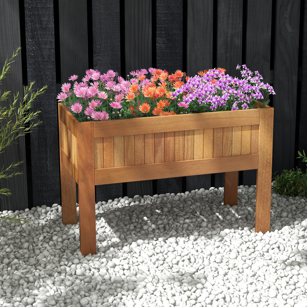 Wooden Raised Garden Bed Elevated Planter Box with Legs