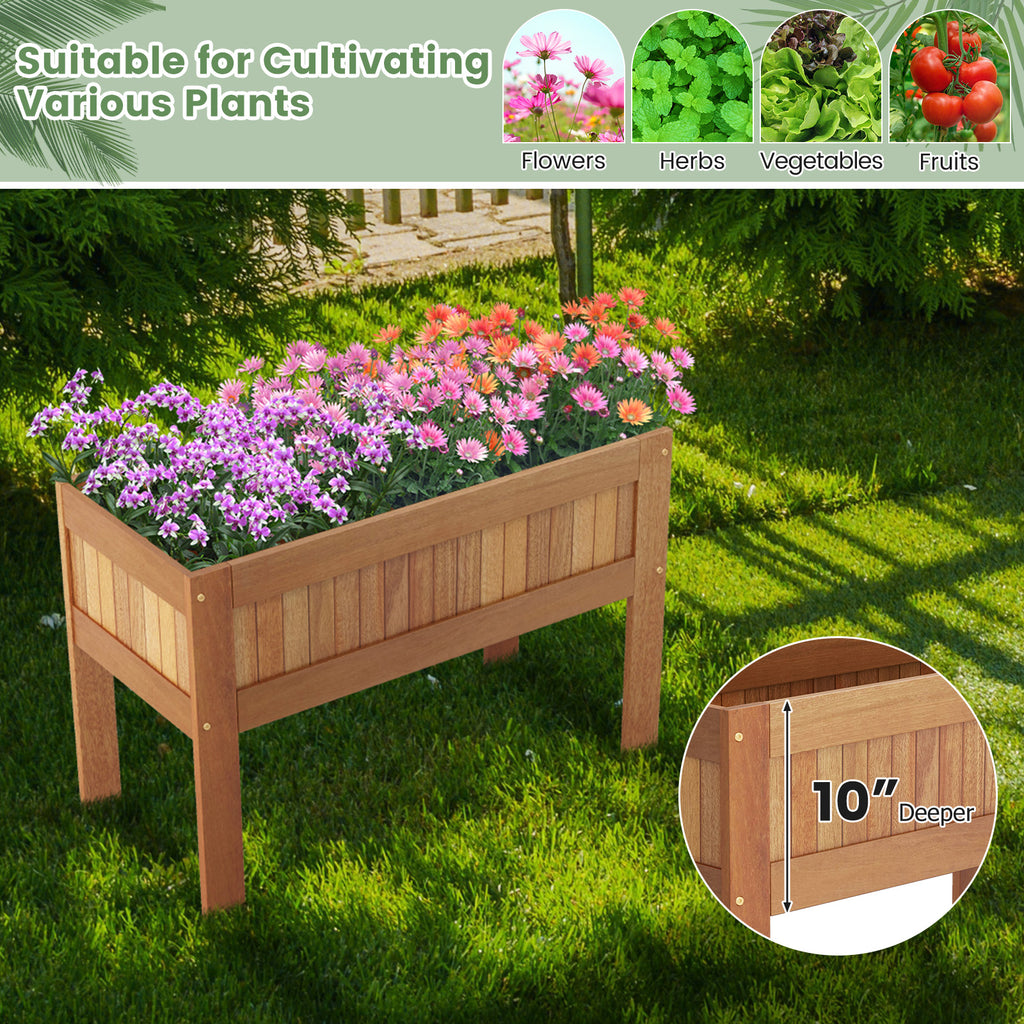 Wooden Raised Garden Bed Elevated Planter Box with Legs