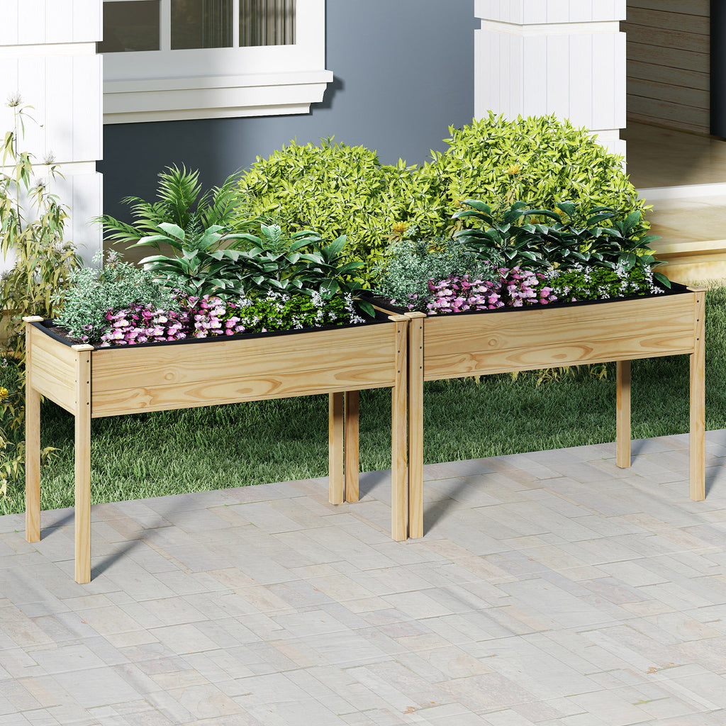Wooden Raised Vegetable Garden Bed Elevated Grow Planter