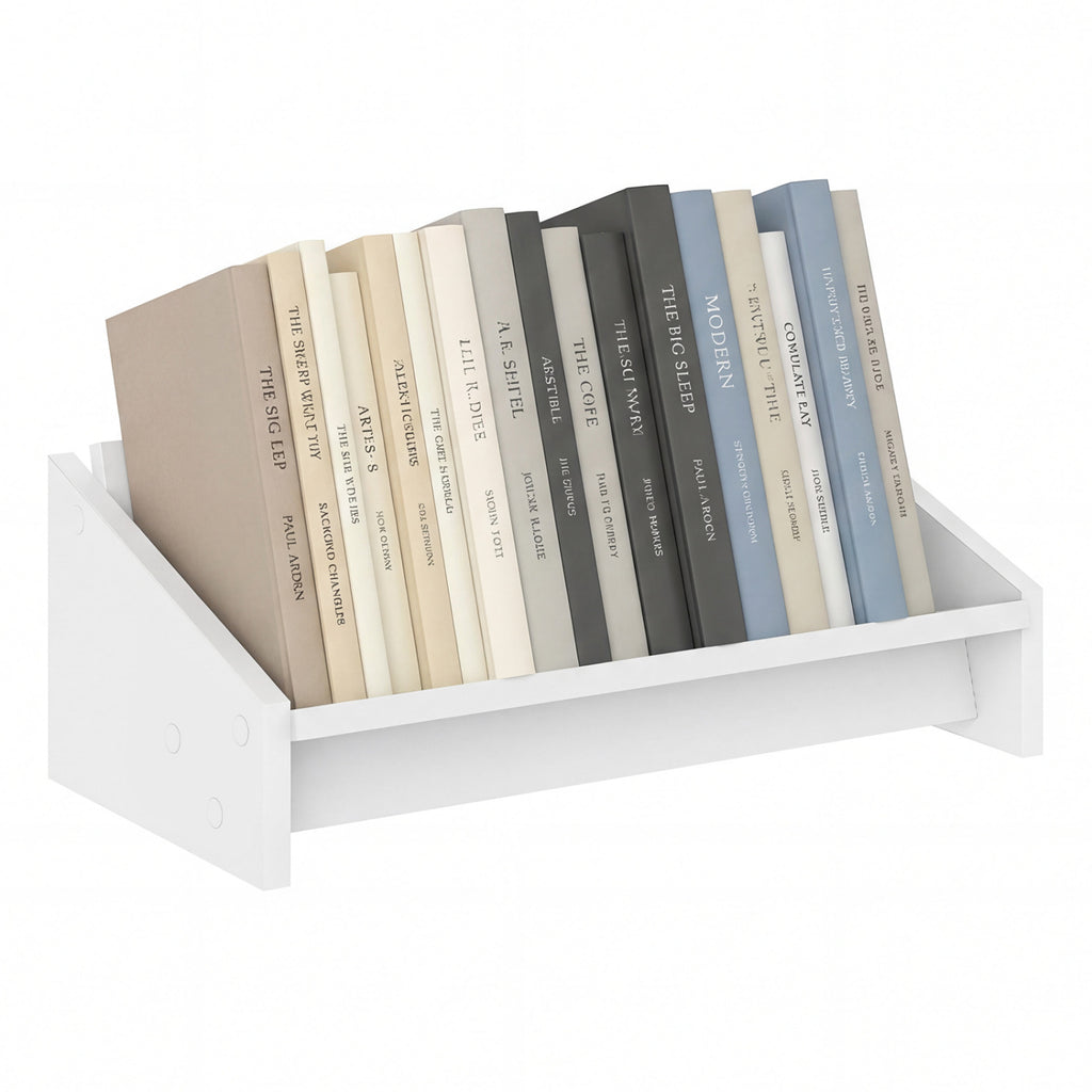 Wooden Tilting Bookcase Small Desktop Bookshelf Organizer for
