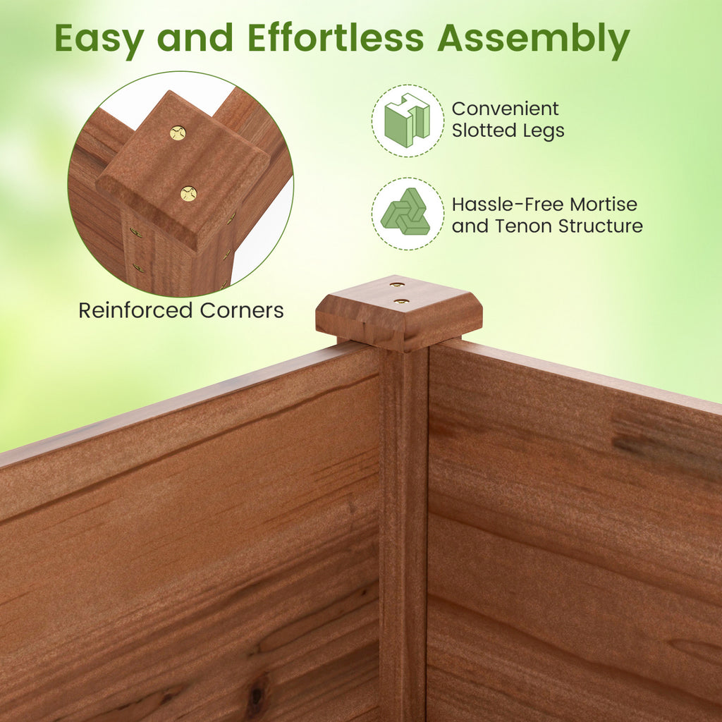 Wooden Vegetable Raised Garden Bed for Backyard Balcony Patio