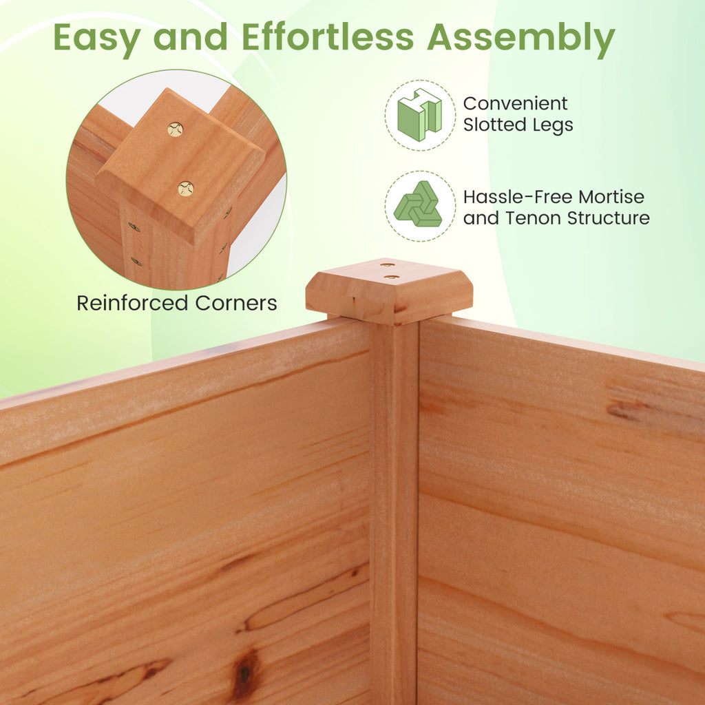 Wooden Vegetable Raised Garden Bed for Backyard Balcony Patio