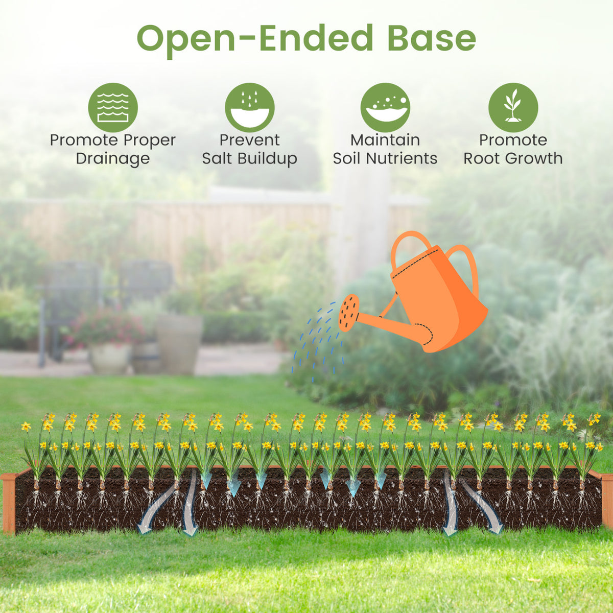 Wooden Vegetable Raised Garden Bed for Backyard Balcony Patio