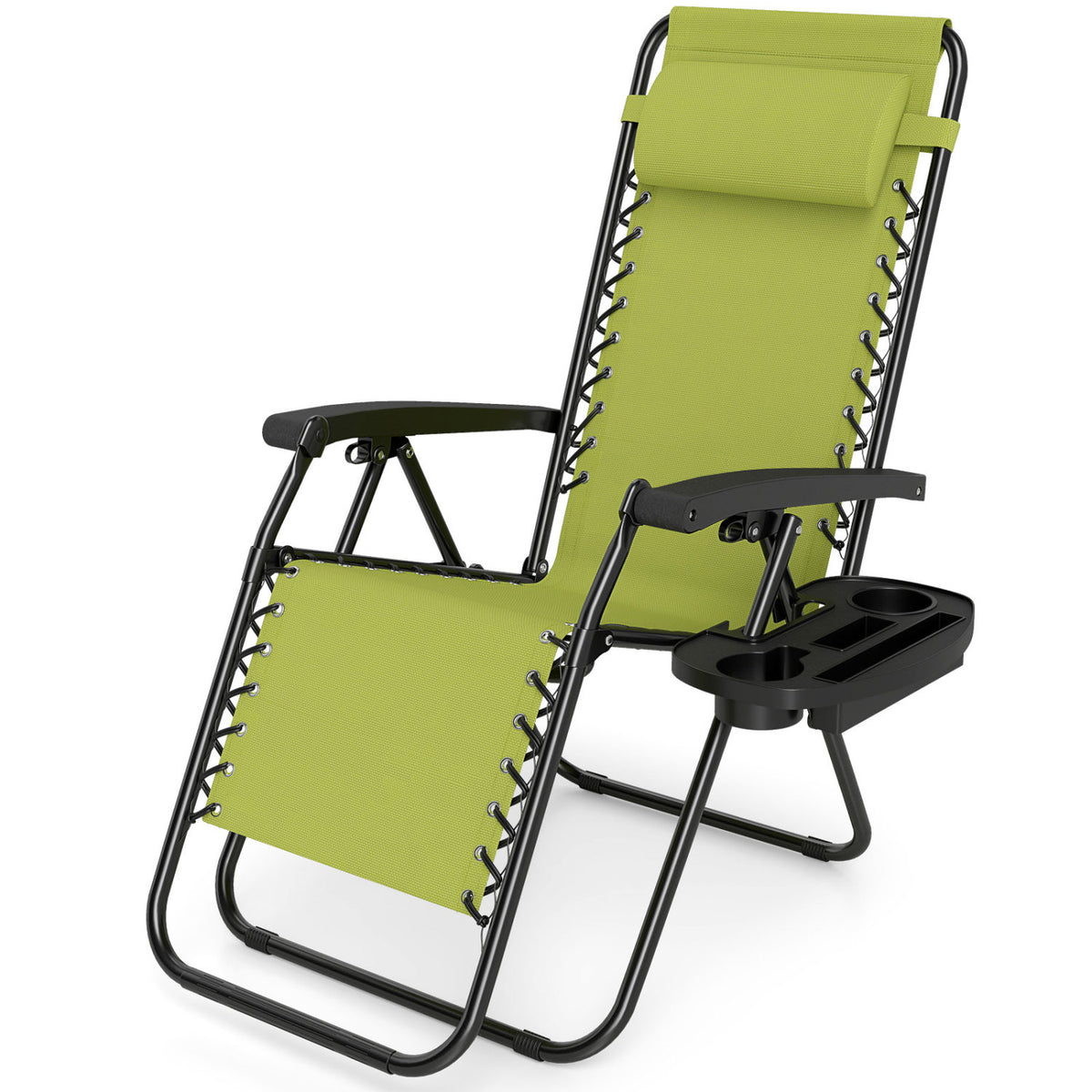 Outdoor Folding Zero Gravity Reclining Lounge Chair - Black