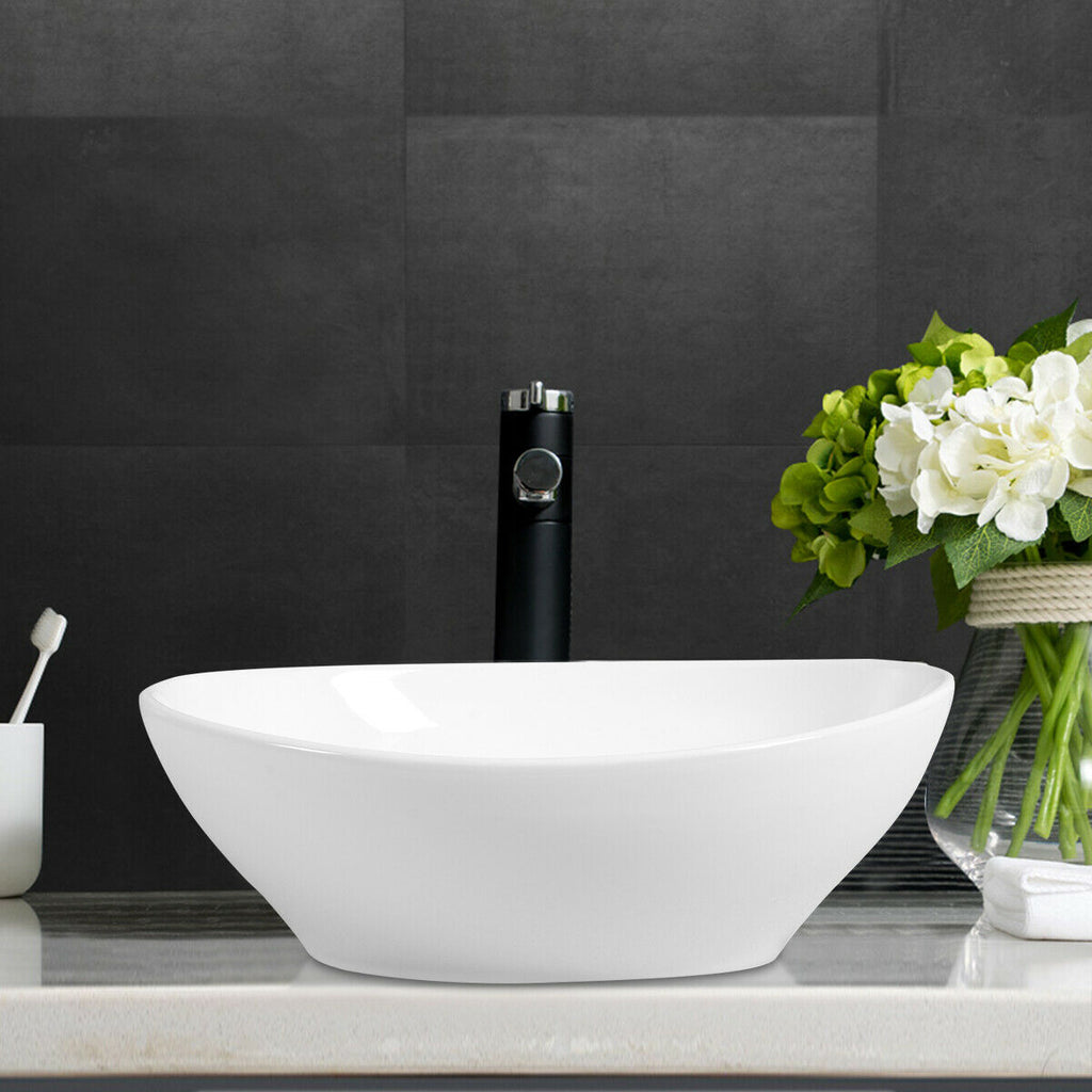 Oval Ceramic Vessel Sink – Bathroom Basin