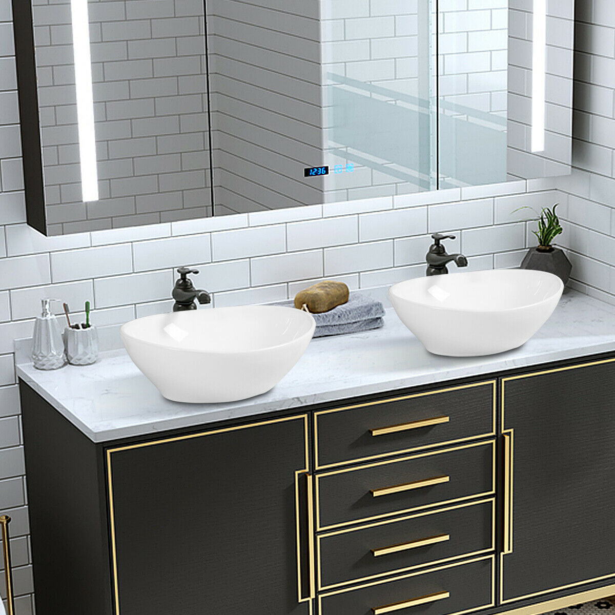 Oval Ceramic Vessel Sink – Bathroom Basin