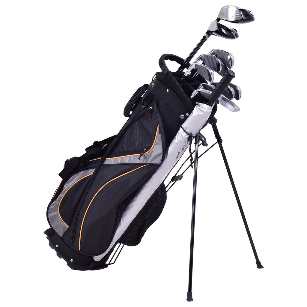 9 Inch Golf Stand Bag with Divider & Multiple Pockets - Costway