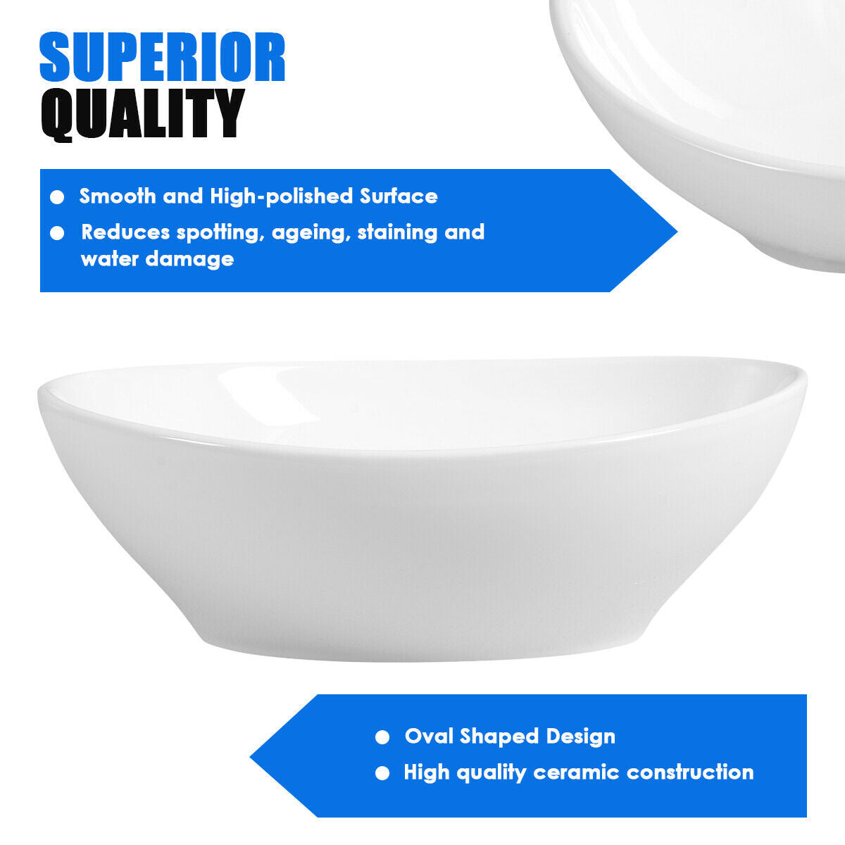 Oval Ceramic Vessel Sink – Bathroom Basin