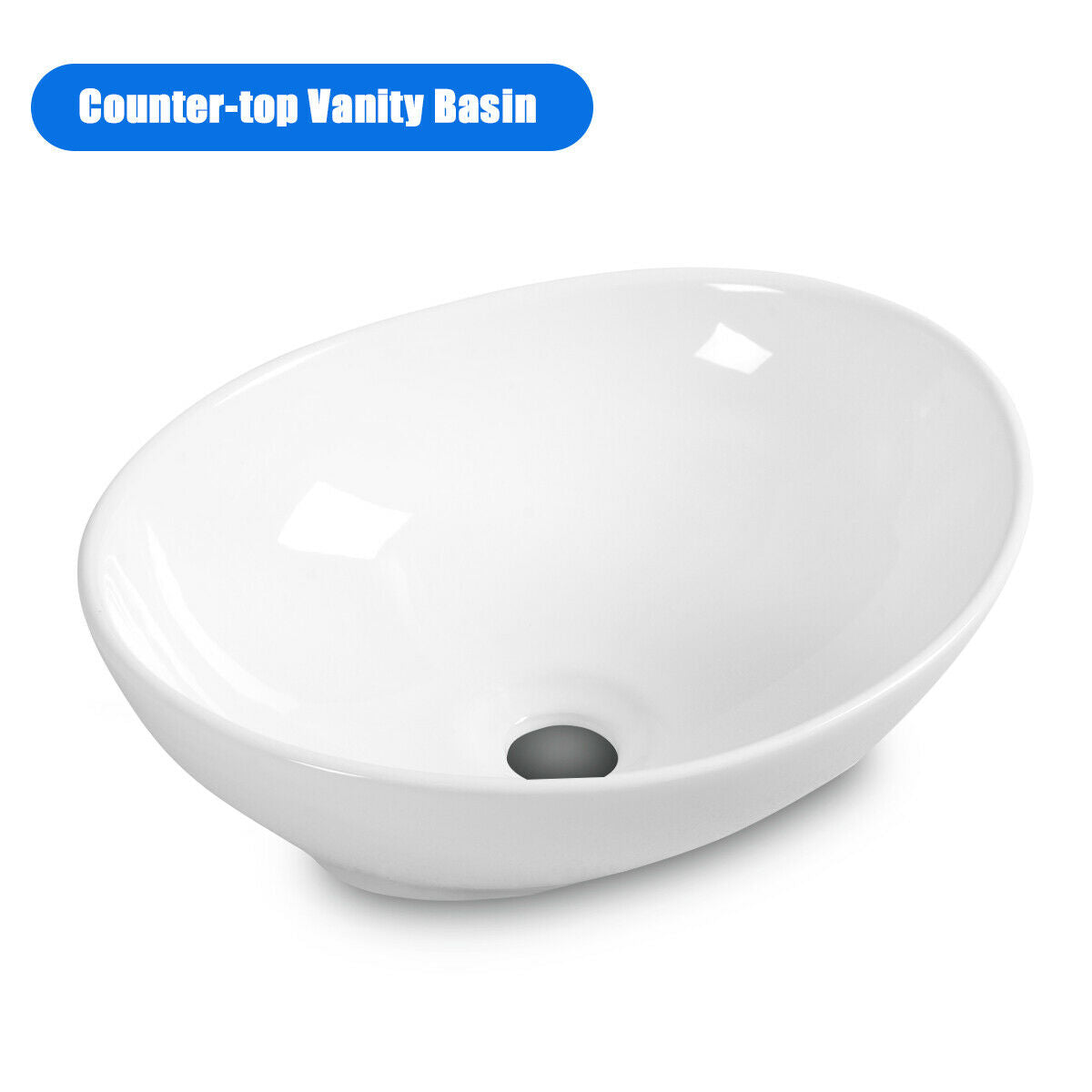 Oval Ceramic Vessel Sink – Bathroom Basin