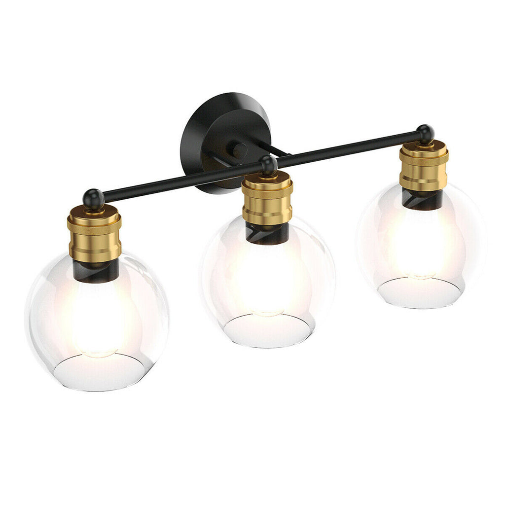 Modern 3-Light Bubble Glass Vanity Wall Light Fixture for Bathroom & Kitchen