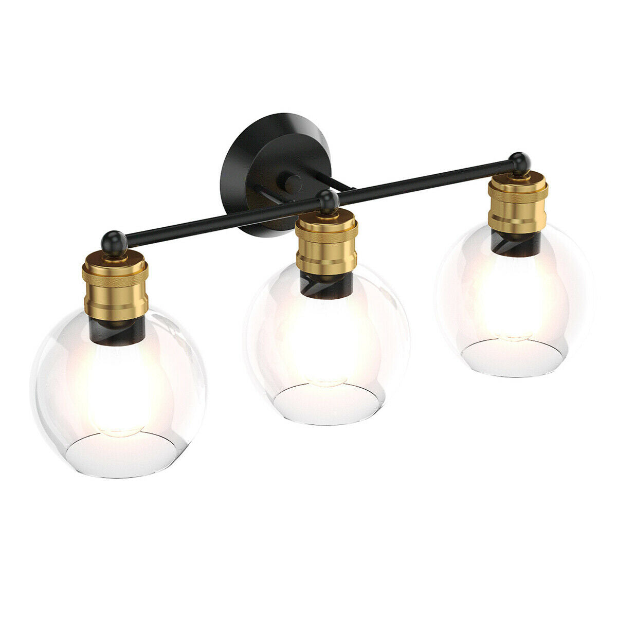 Modern 3-Light Bubble Glass Vanity Wall Light Fixture for Bathroom & Kitchen