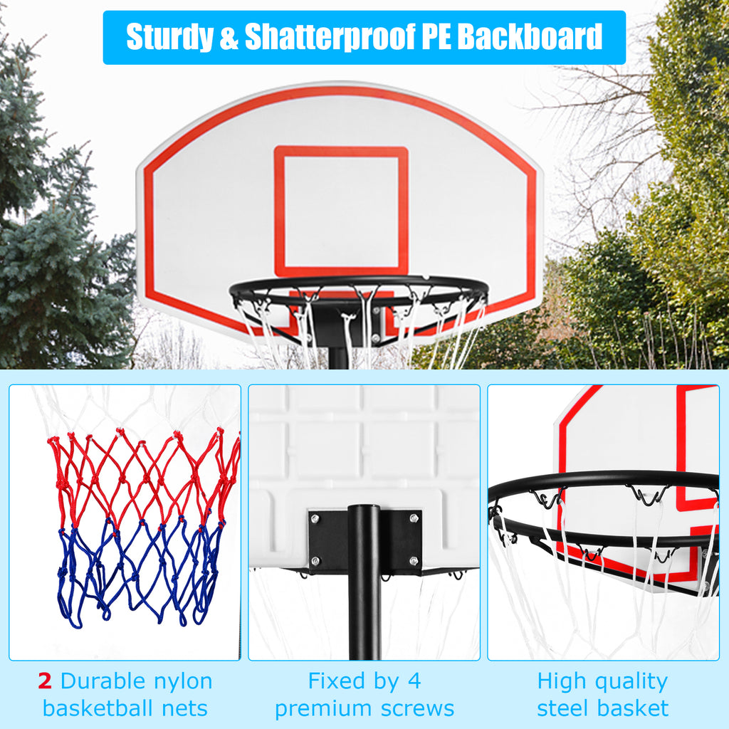 Adjustable Indoor/Outdoor Basketball Hoop System with Wheels