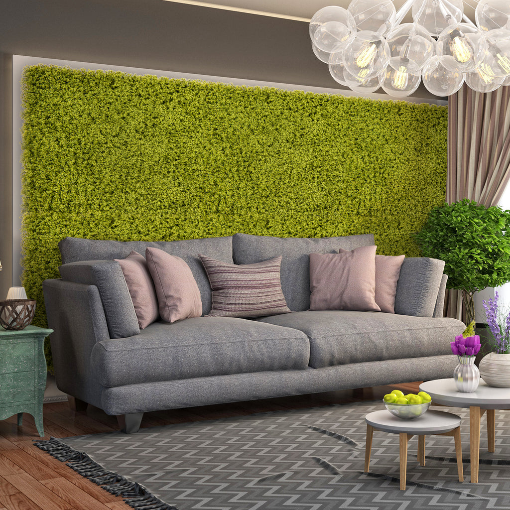 Artificial Grass Wall Panels - Light Green, 20x20 Inches, 12 Pieces for Garden & Balcony