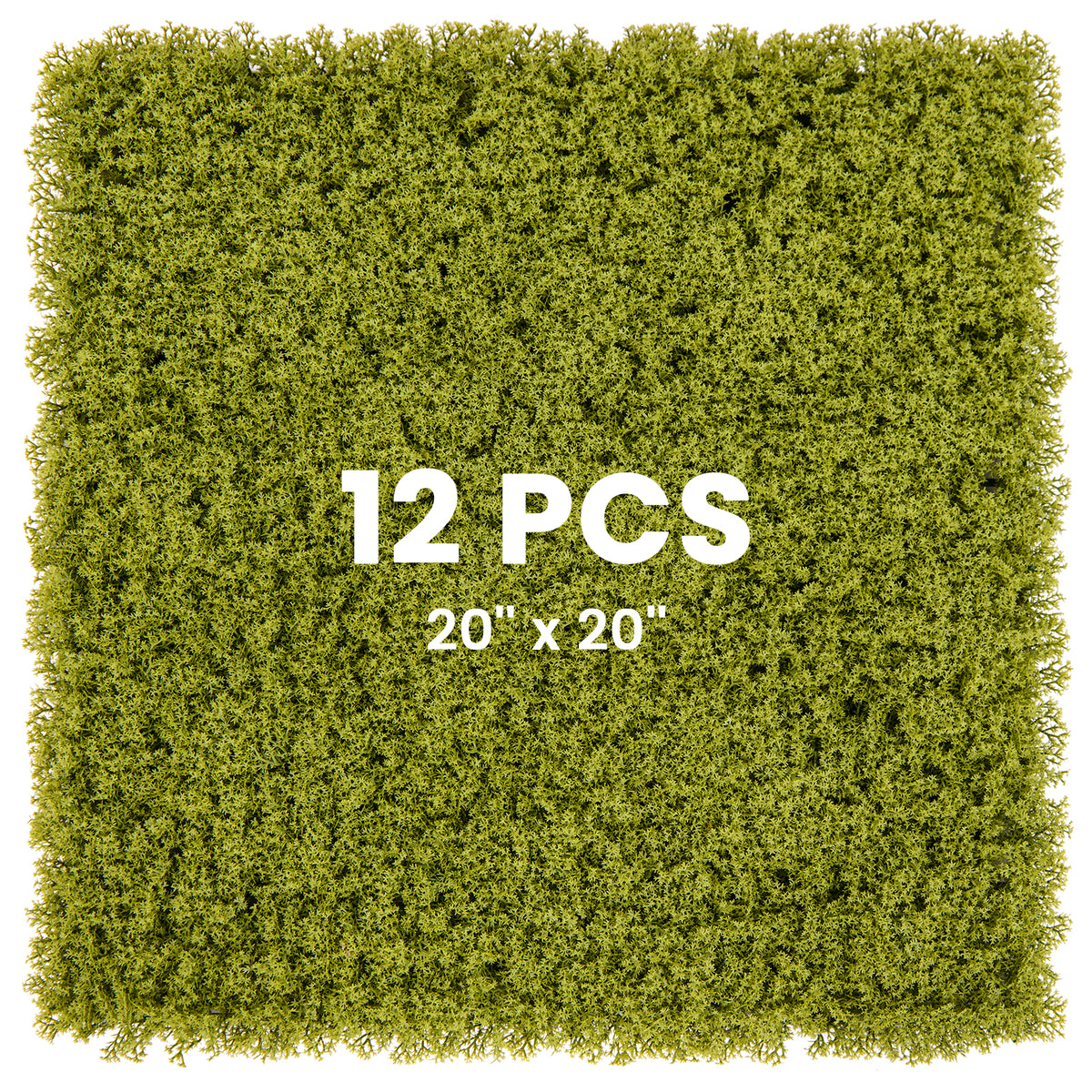 Artificial Grass Wall Panels - Light Green, 20x20 Inches, 12 Pieces for Garden & Balcony
