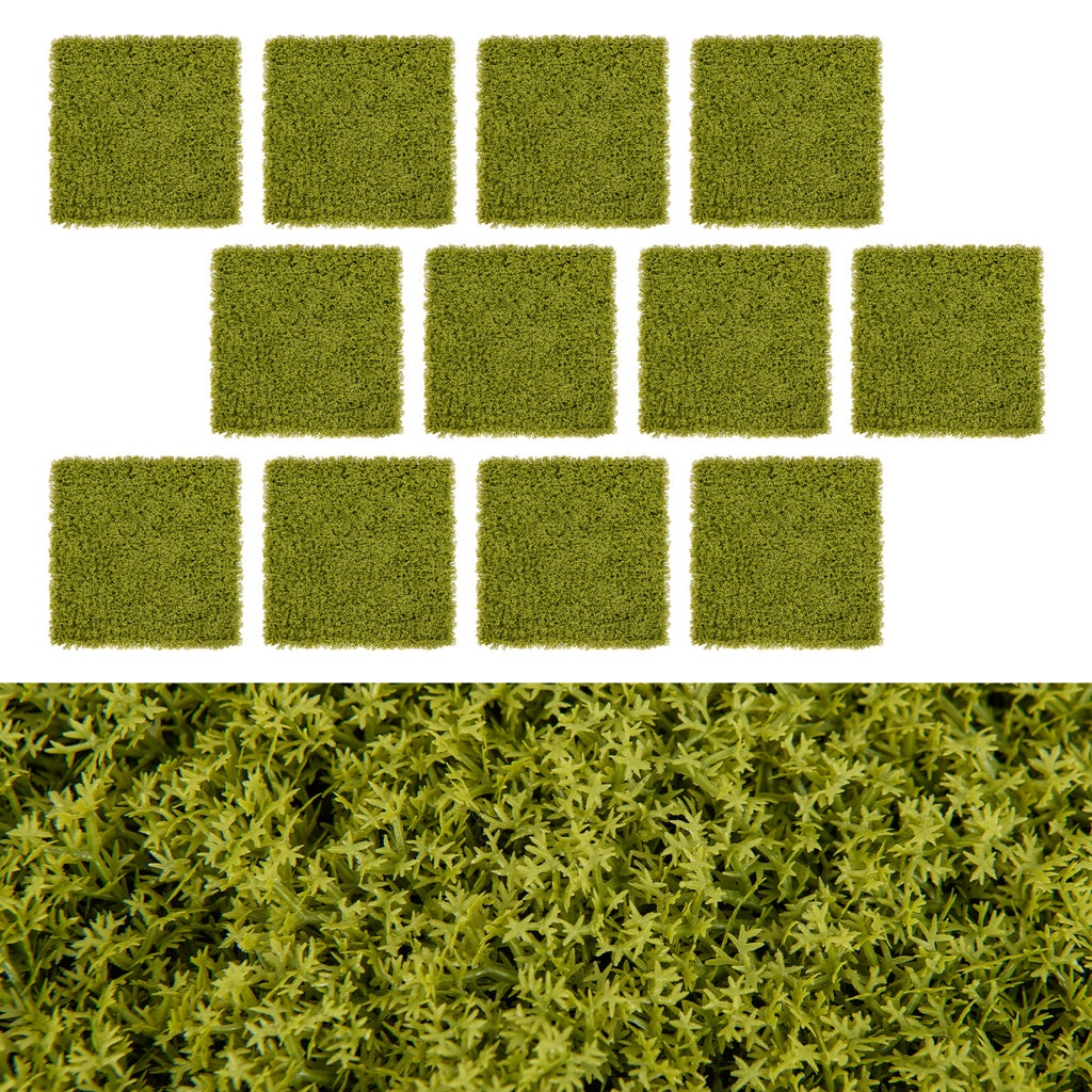 Artificial Grass Wall Panels - Light Green, 20x20 Inches, 12 Pieces for Garden & Balcony