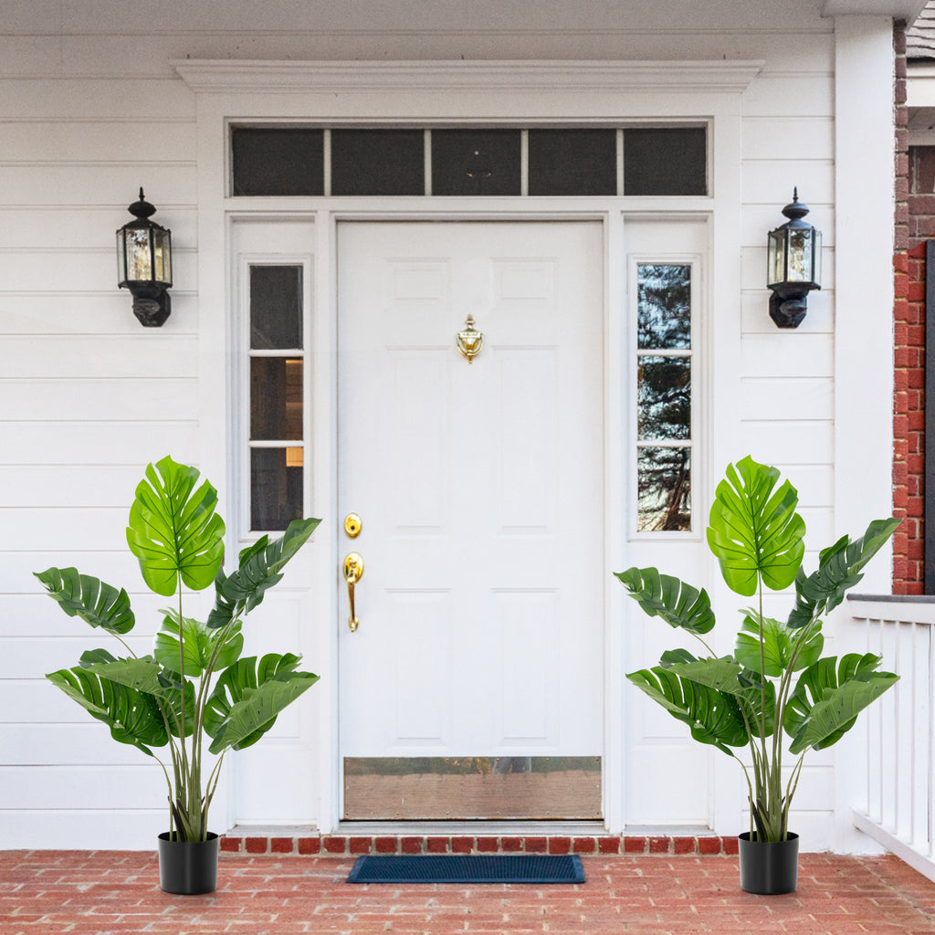 Artificial Monstera Tree with 10 Realistic Leaves - Indoor Outdoor Decor