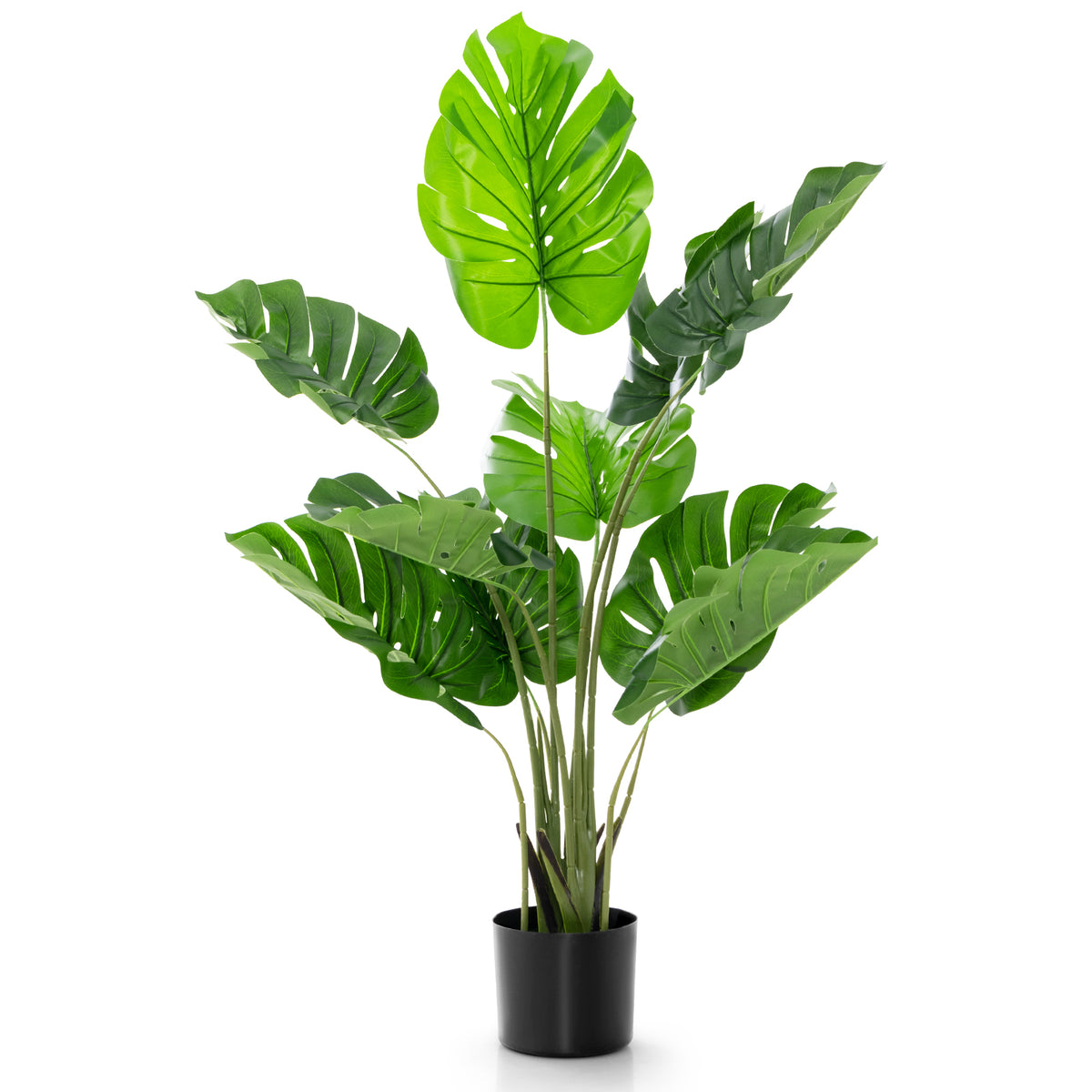 Artificial Monstera Tree with 10 Realistic Leaves for Indoor & Outdoor Decor - 4 Feet