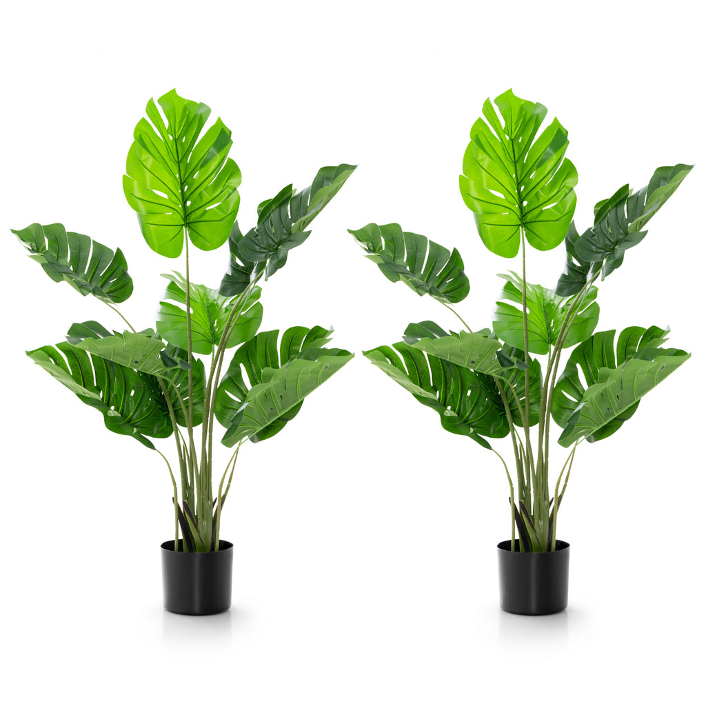 Artificial Monstera Tree with 10 Realistic Leaves - Indoor Outdoor Decor