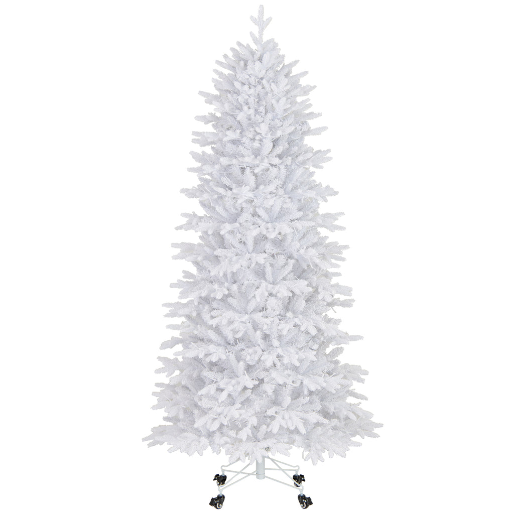 7 FT Artificial Christmas Tree with 1880 Branch Tips, Flocked Holiday Decor