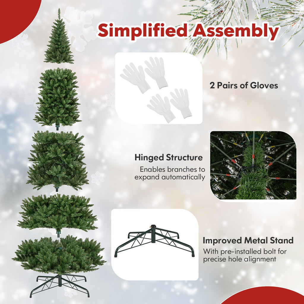 12 FT Artificial Christmas Tree with 2125 Lush Branch Tips & 800 Warm White LED Lights - Easy Assembly, Full & Festive