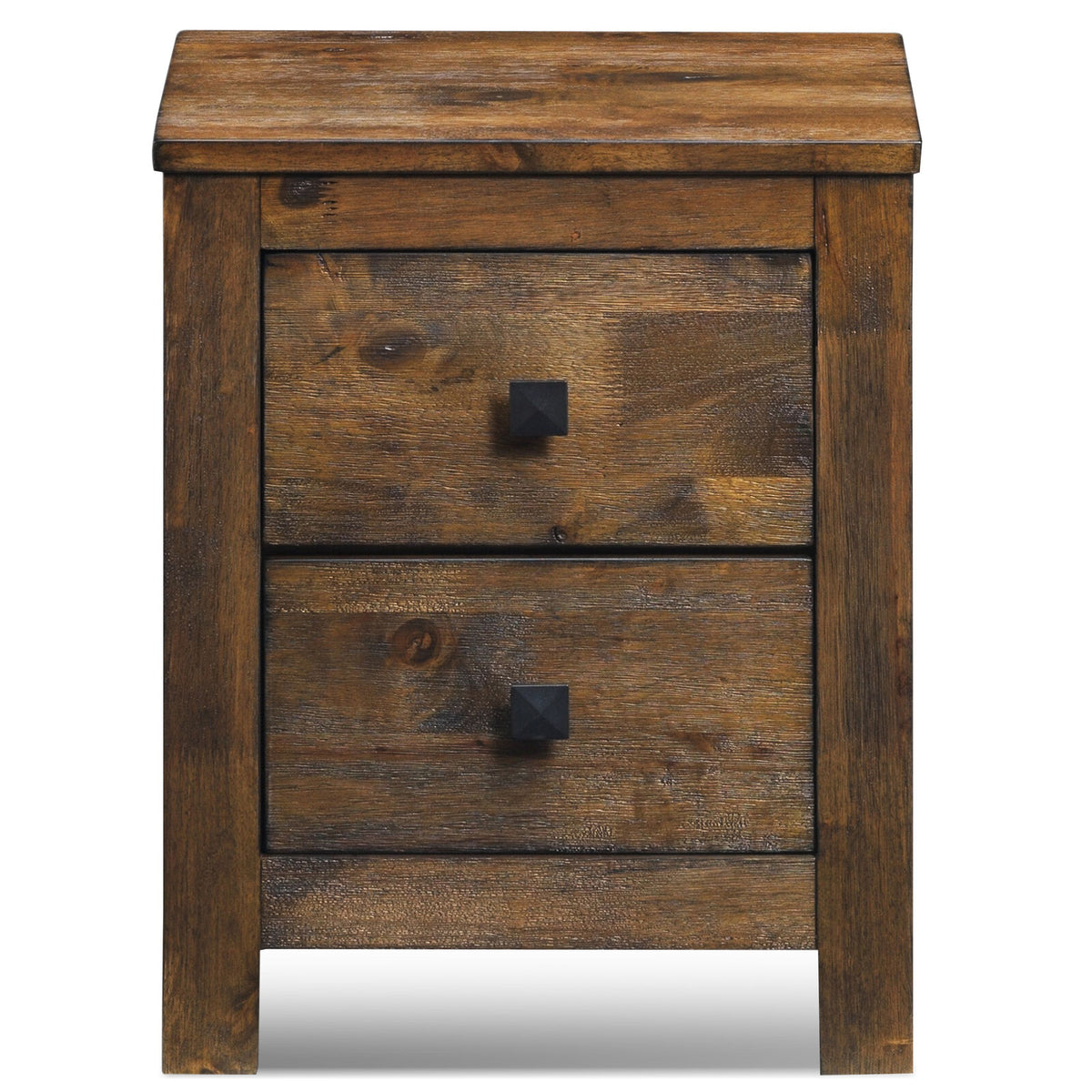 Wooden Nightstand with 2 Storage Sliding Drawers – Natural