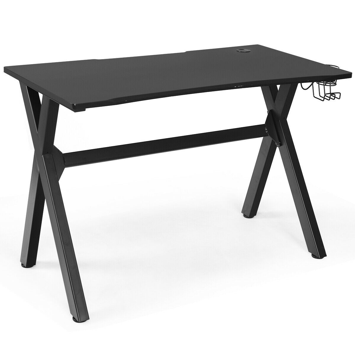 Ergonomic Gaming Desk with Headphone Hook & Cup Holder