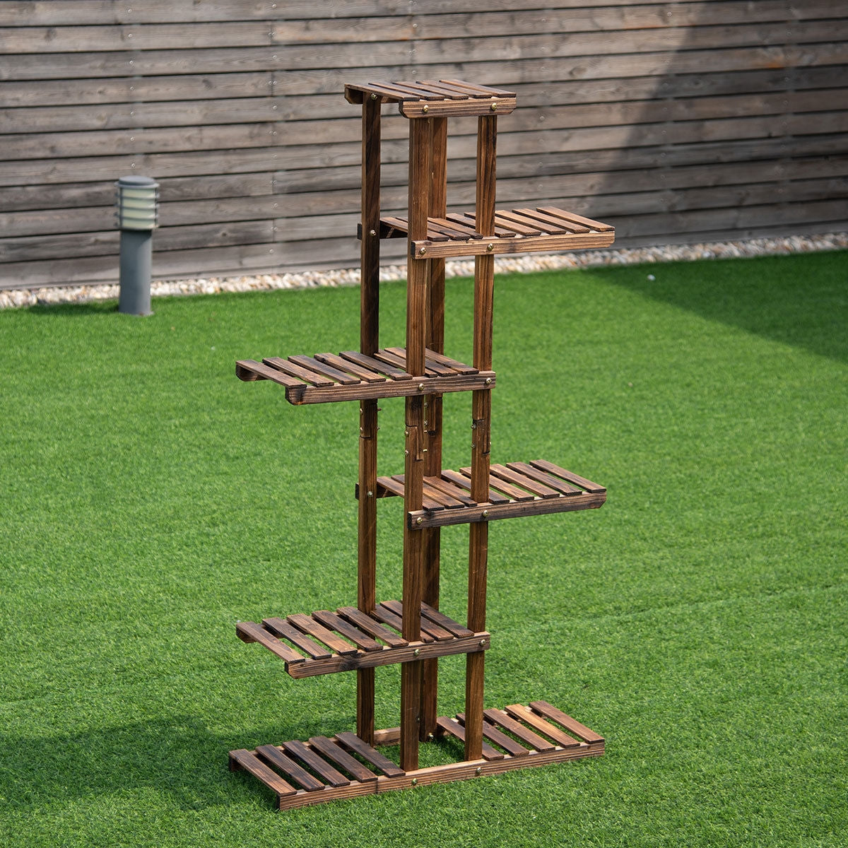 6-Tier Wooden Plant Stand Shelf Storage Rack - 29.5" x 10" x 55.5"