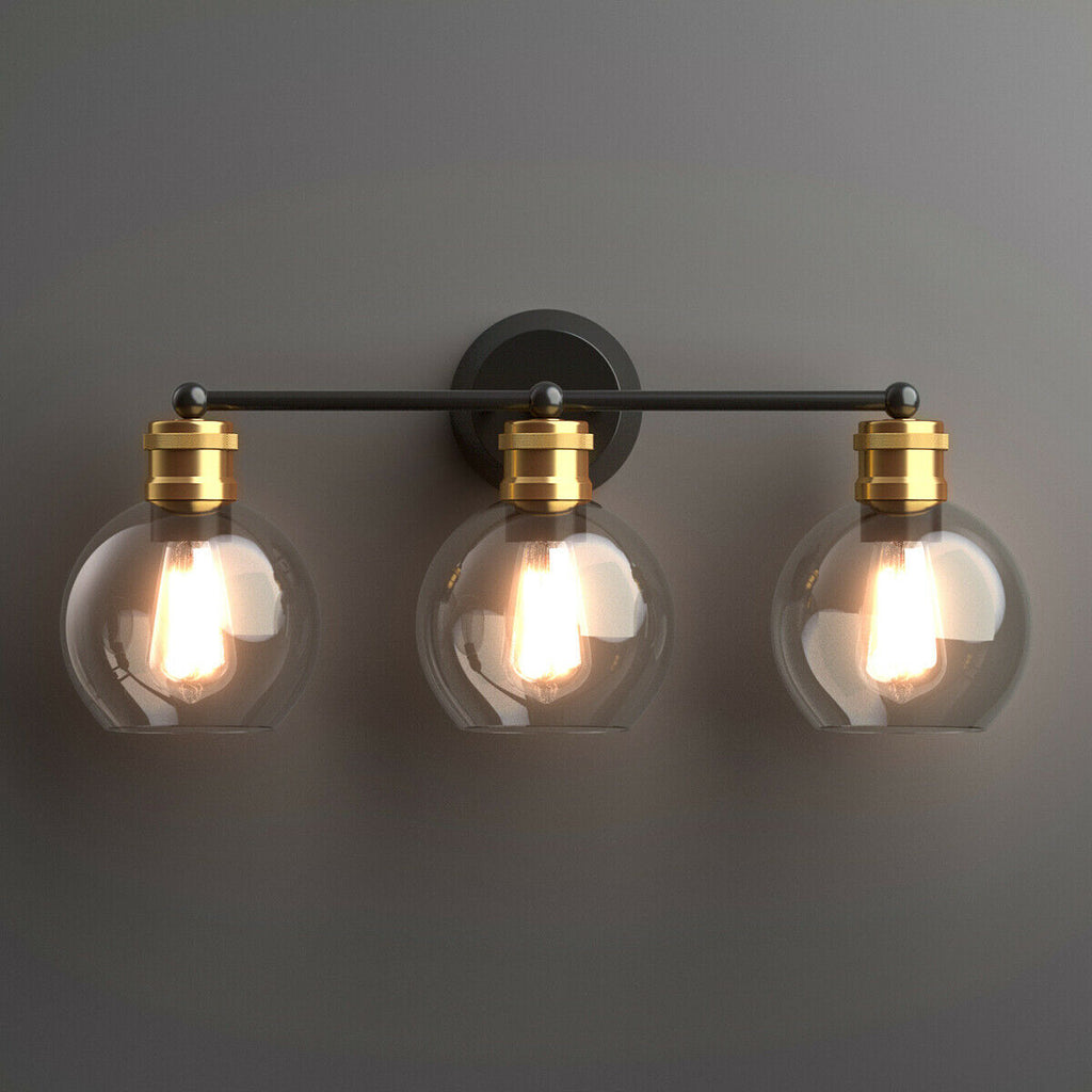 Modern 3-Light Bubble Glass Vanity Wall Light Fixture for Bathroom & Kitchen