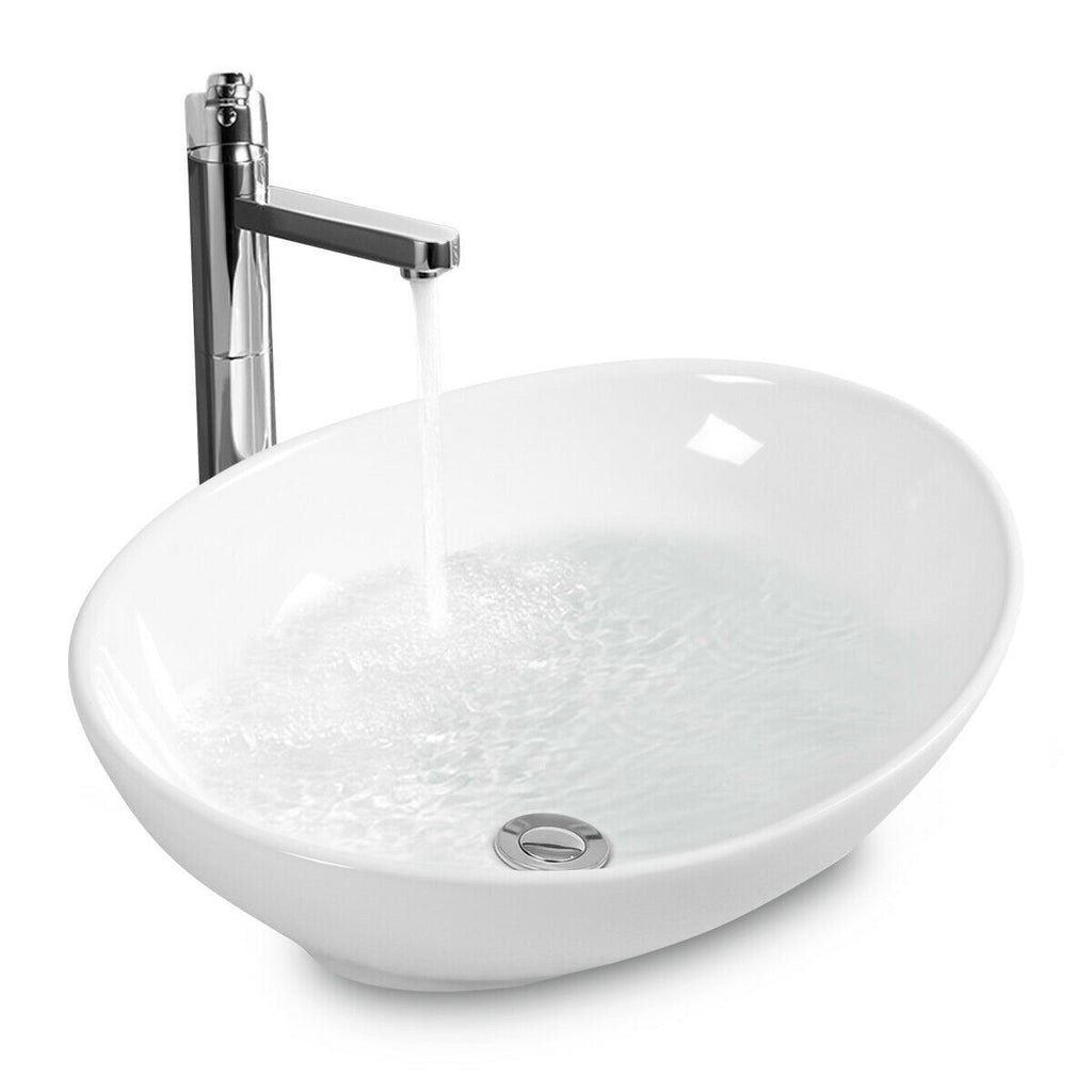 Oval Ceramic Vessel Sink – Bathroom Basin