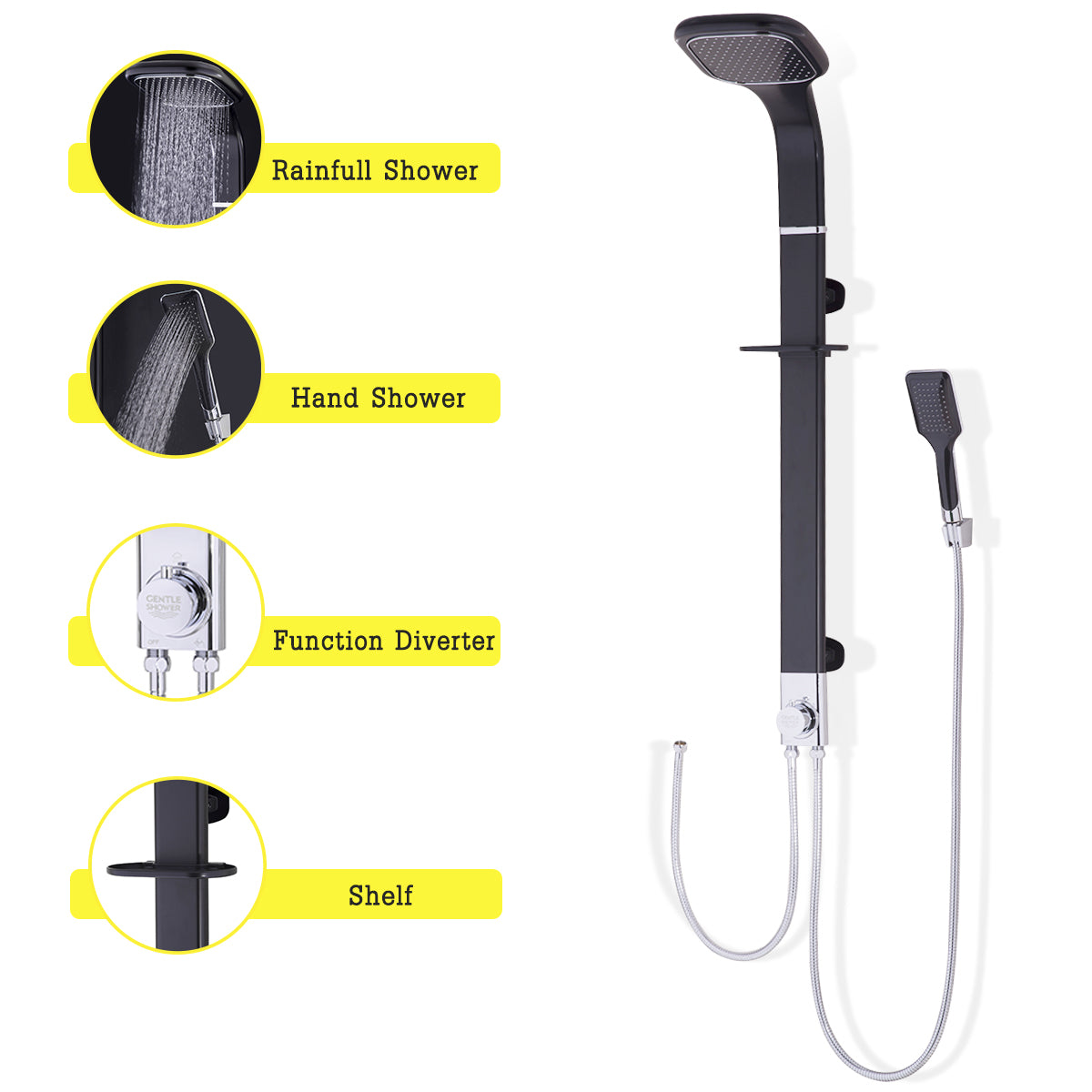 43" Aluminum Alloy Shower Panel System with Head & Hand Shower