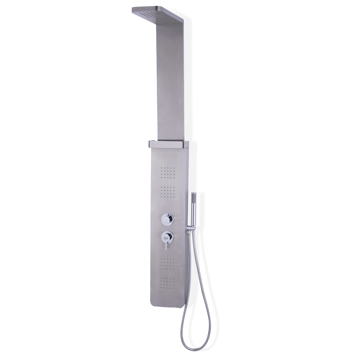 59” Stainless Steel Shower Panel with Massage Jets and Hand