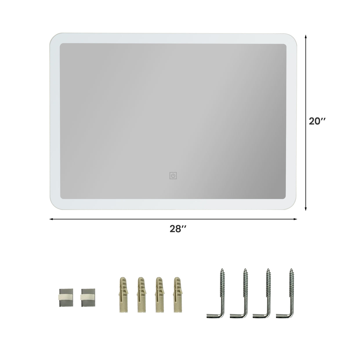 LED Wall-Mounted Bathroom Mirror with Touch Control - Rounded Arc Design