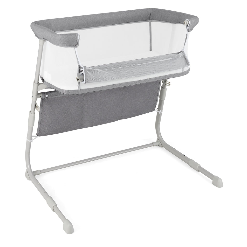 Baby Bassinet Bedside Crib with Adjustable Height & Comfy Mattress - Gray