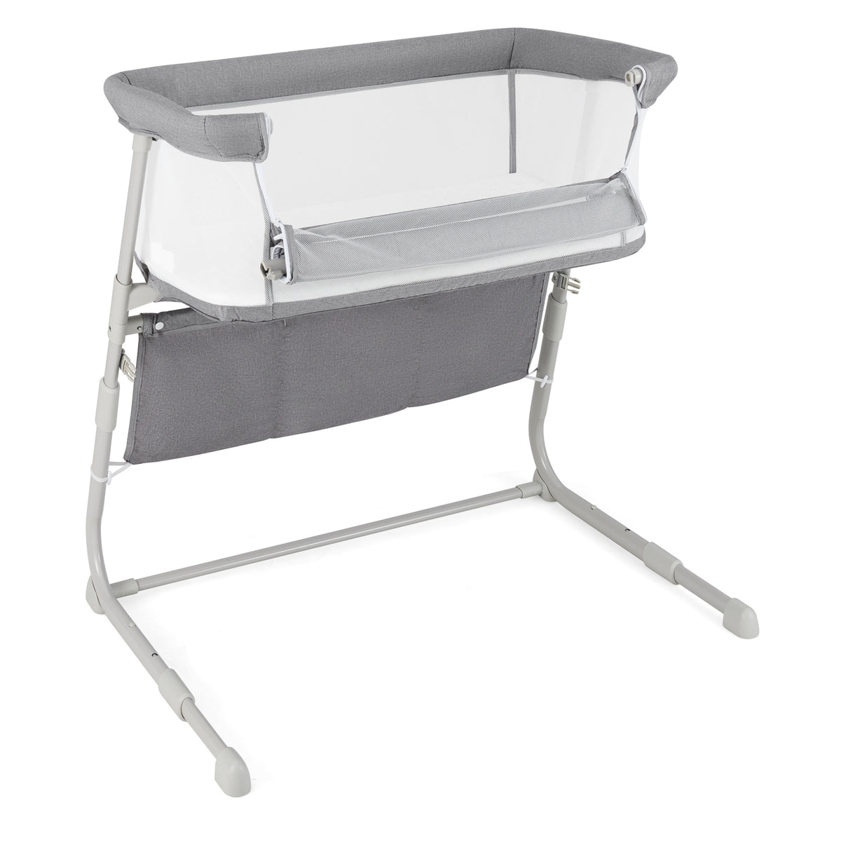 Baby Bassinet Bedside Crib with Adjustable Height & Comfy Mattress - Gray