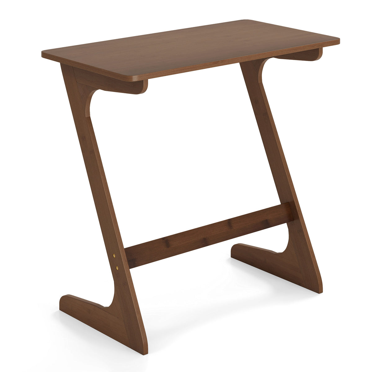 Bamboo Z-Shaped Sofa Side Table, Brown