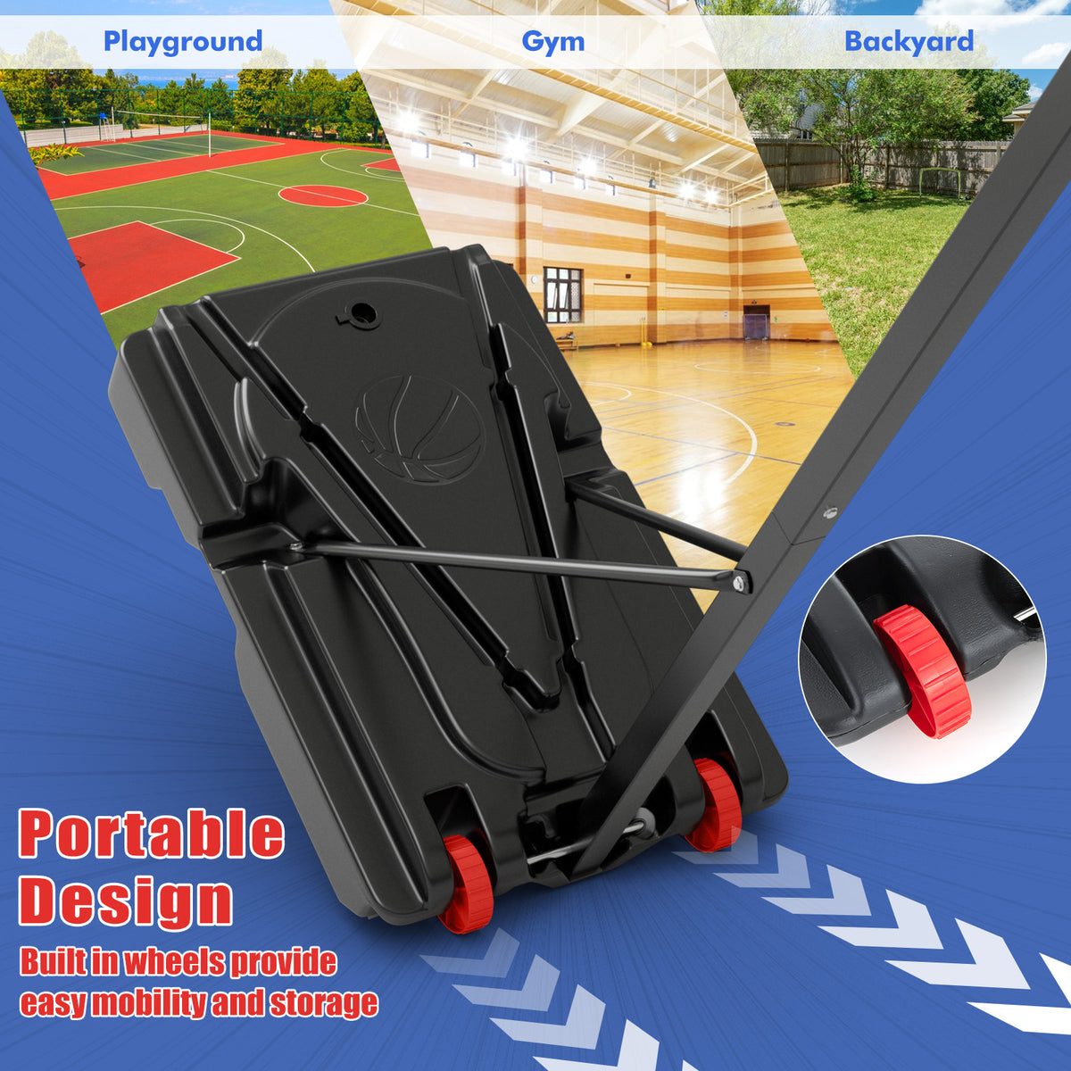 Adjustable Indoor Outdoor Basketball Hoop with Backboard and Net