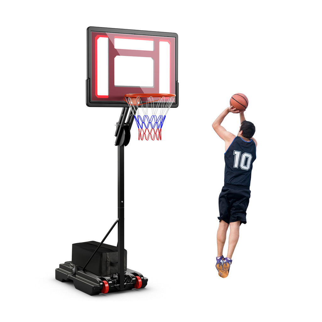 Adjustable Indoor Outdoor Basketball Hoop with Backboard and Net