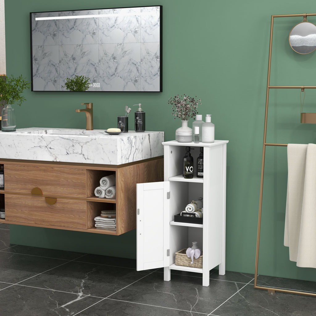 Bathroom Storage Cabinet with Open Compartment, White