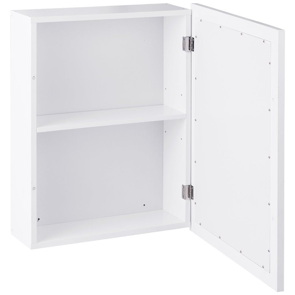 Mirrored Bathroom Medicine Cabinet with Single Door and Adjustable
