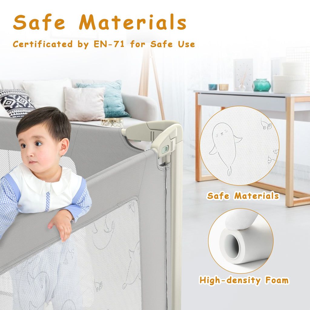 Toddler Bed Rail Guard - Adjustable Height with Safety Lock, S Variation