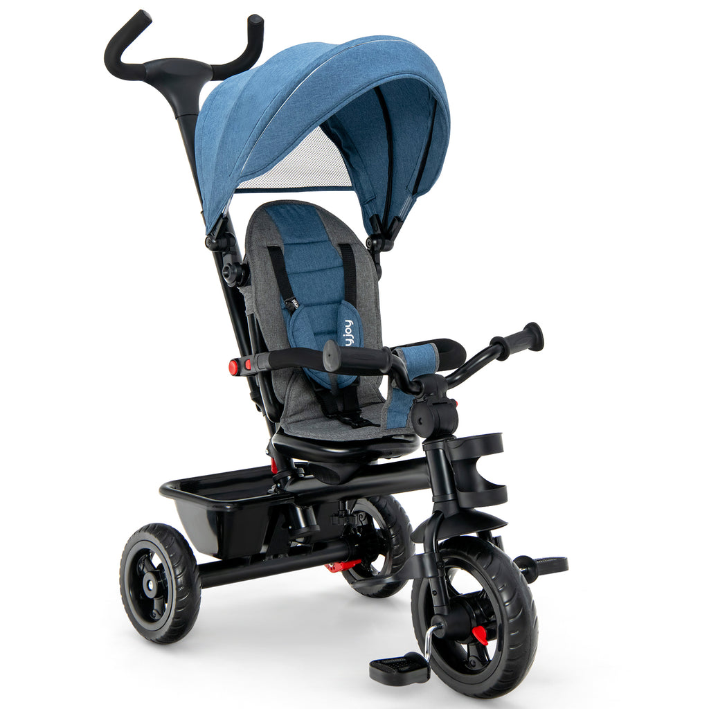 4-in-1 Baby Tricycle Toddler Trike with Reversible Seat & Blue Variation