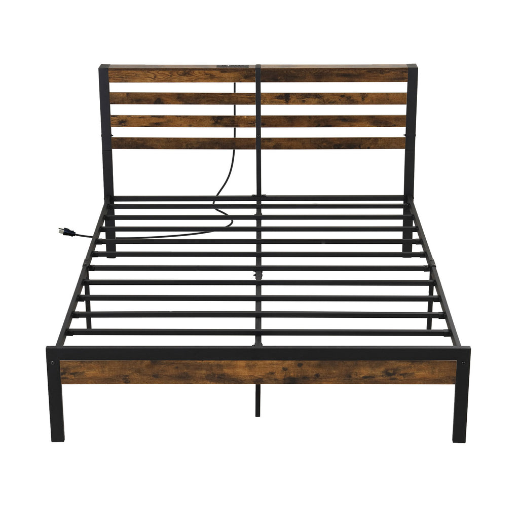 Full Size Bed Frame with High Headboard - No Charging Station